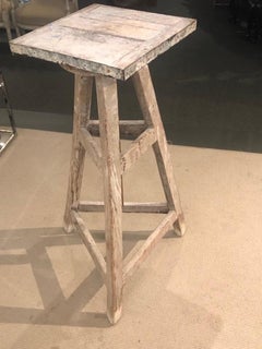 1920s French Sculptor's Stand, Bleached Finish, Tripod Base