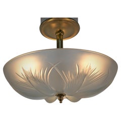 French 1920's Semi Flush Mount Art Deco Chandeliers/Fixtures 3 in stock