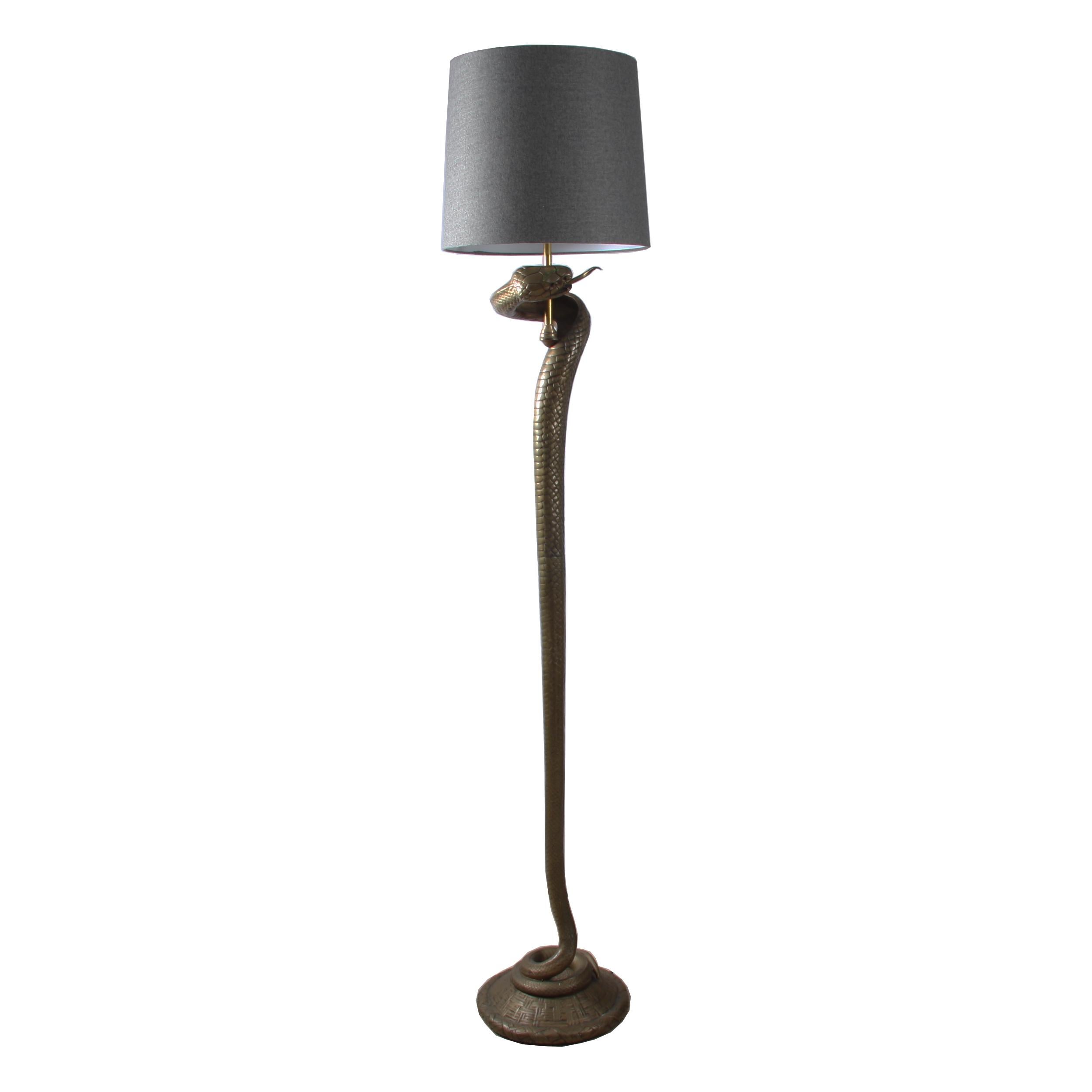 Fired French 1920s Snake Floor Lamp For Sale
