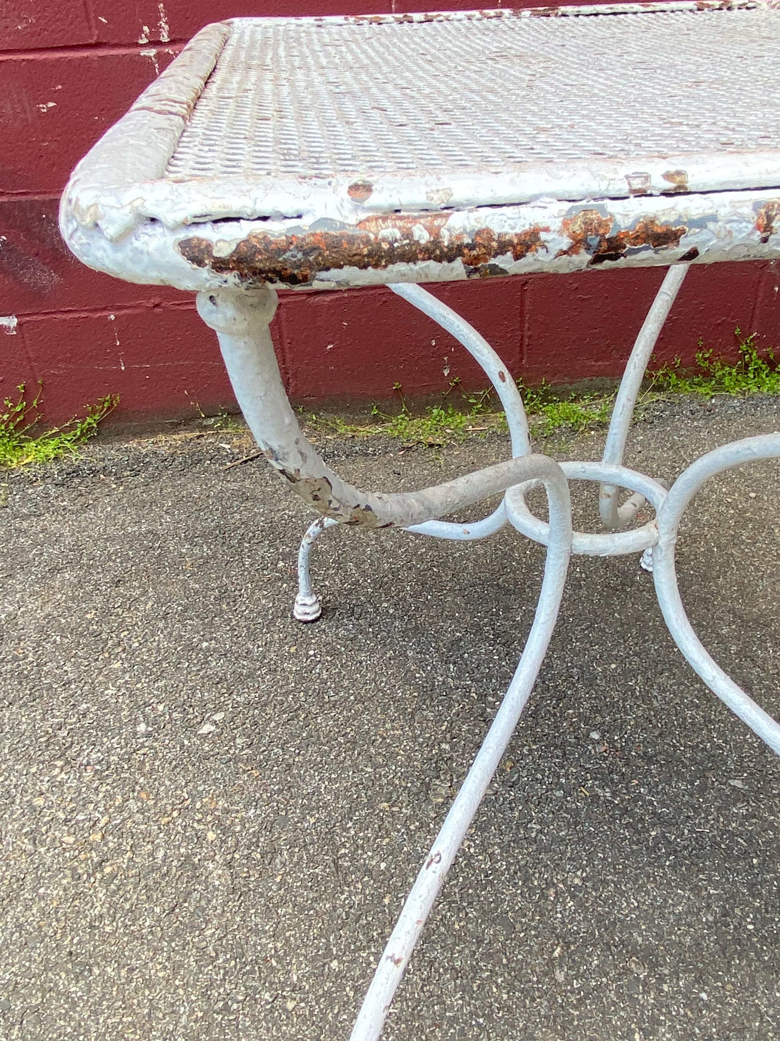 French 1920s White Painted Bistro Table For Sale 5