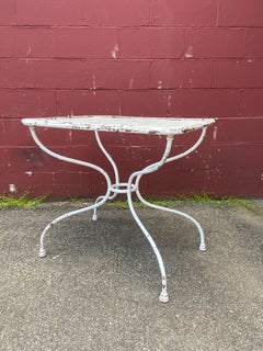 French 1920s White Painted Bistro Table