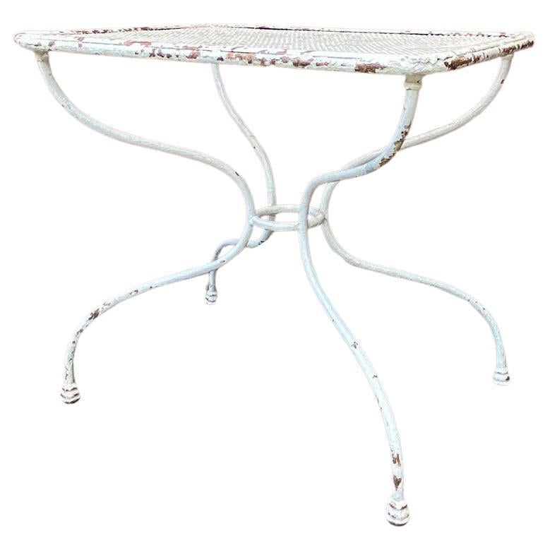 French 1920s White Painted Bistro Table For Sale