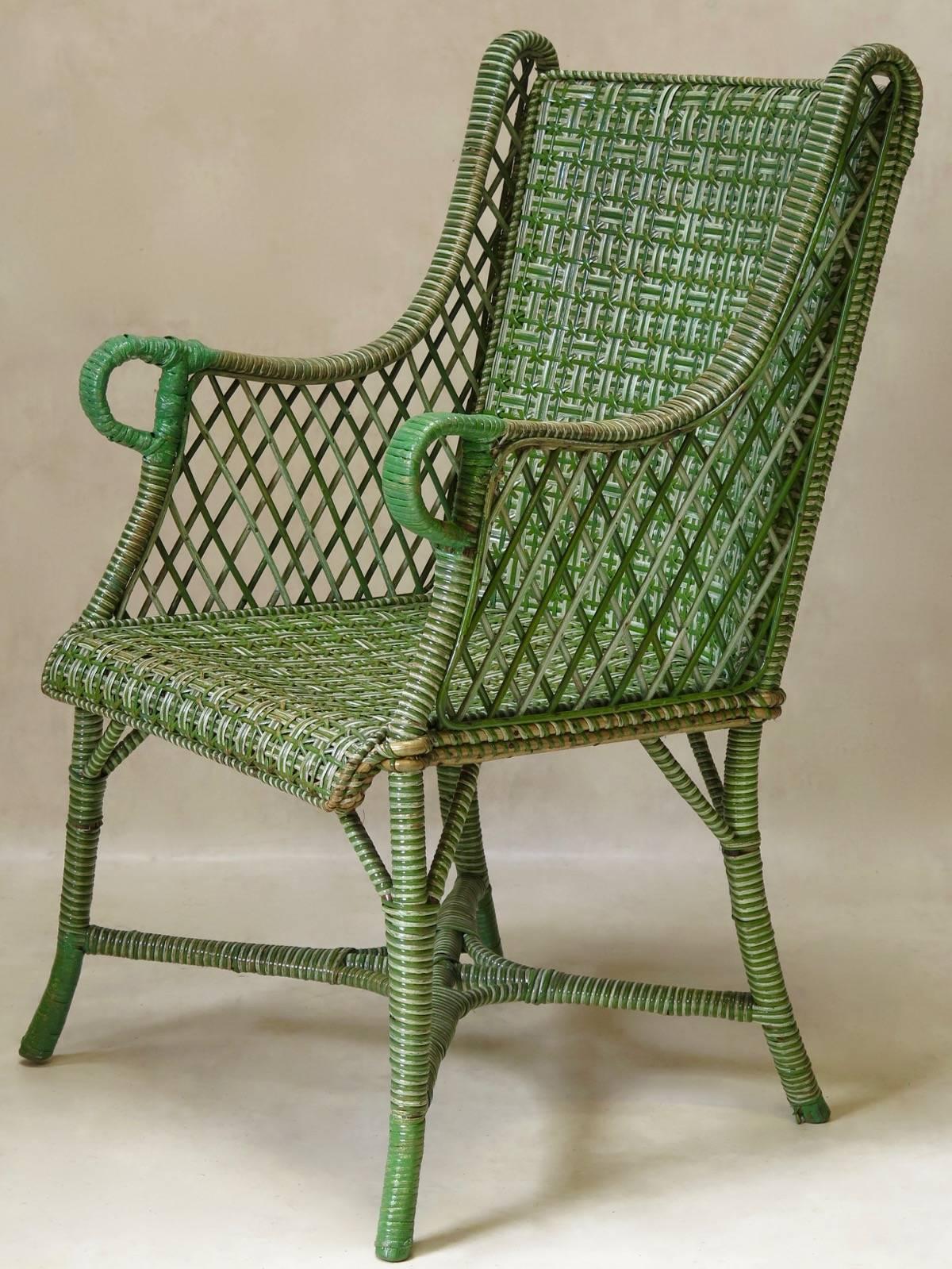 French 1920s Wickerwork Settee and Two Armchairs 1