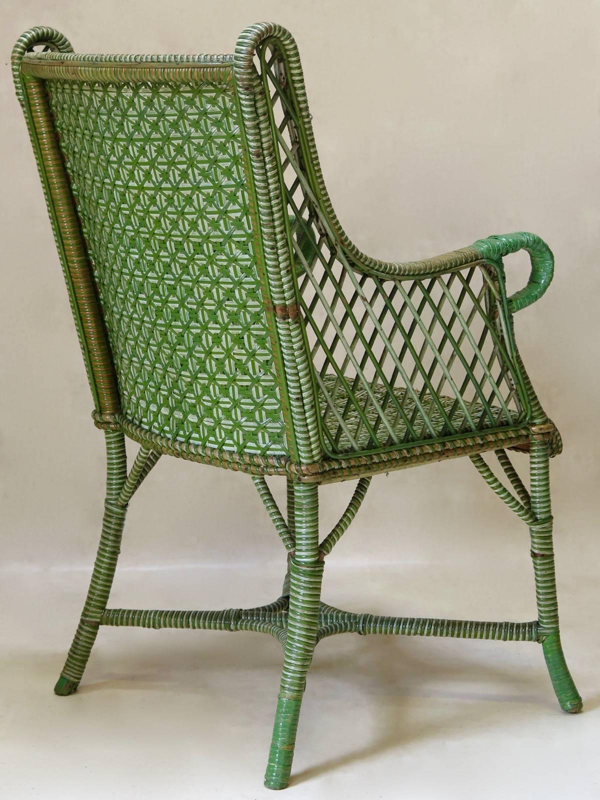 French 1920s Wickerwork Settee and Two Armchairs 2
