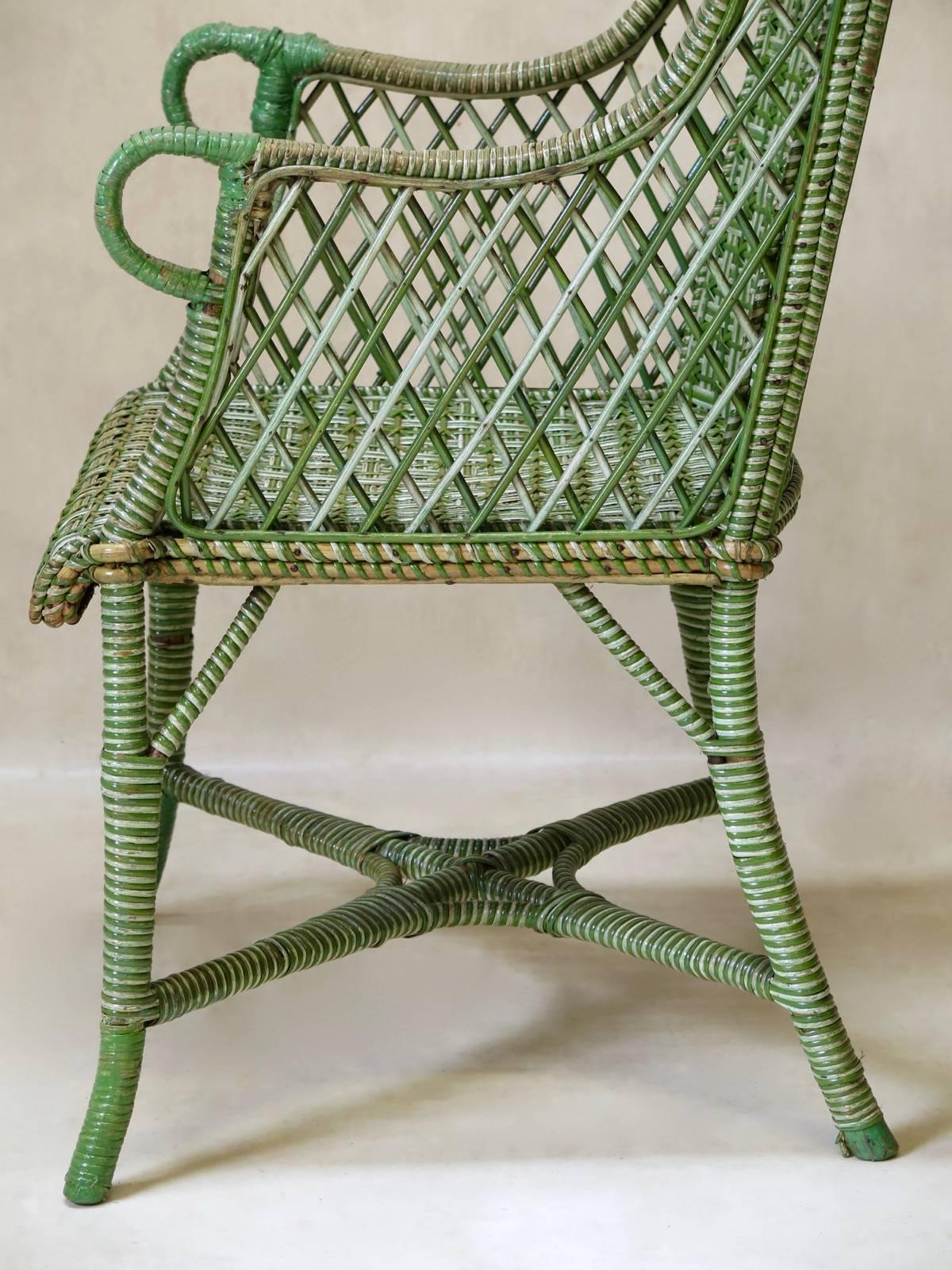 French 1920s Wickerwork Settee and Two Armchairs 4