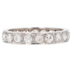 Vintage French 1925s Diamonds Platinum Wedding Ring