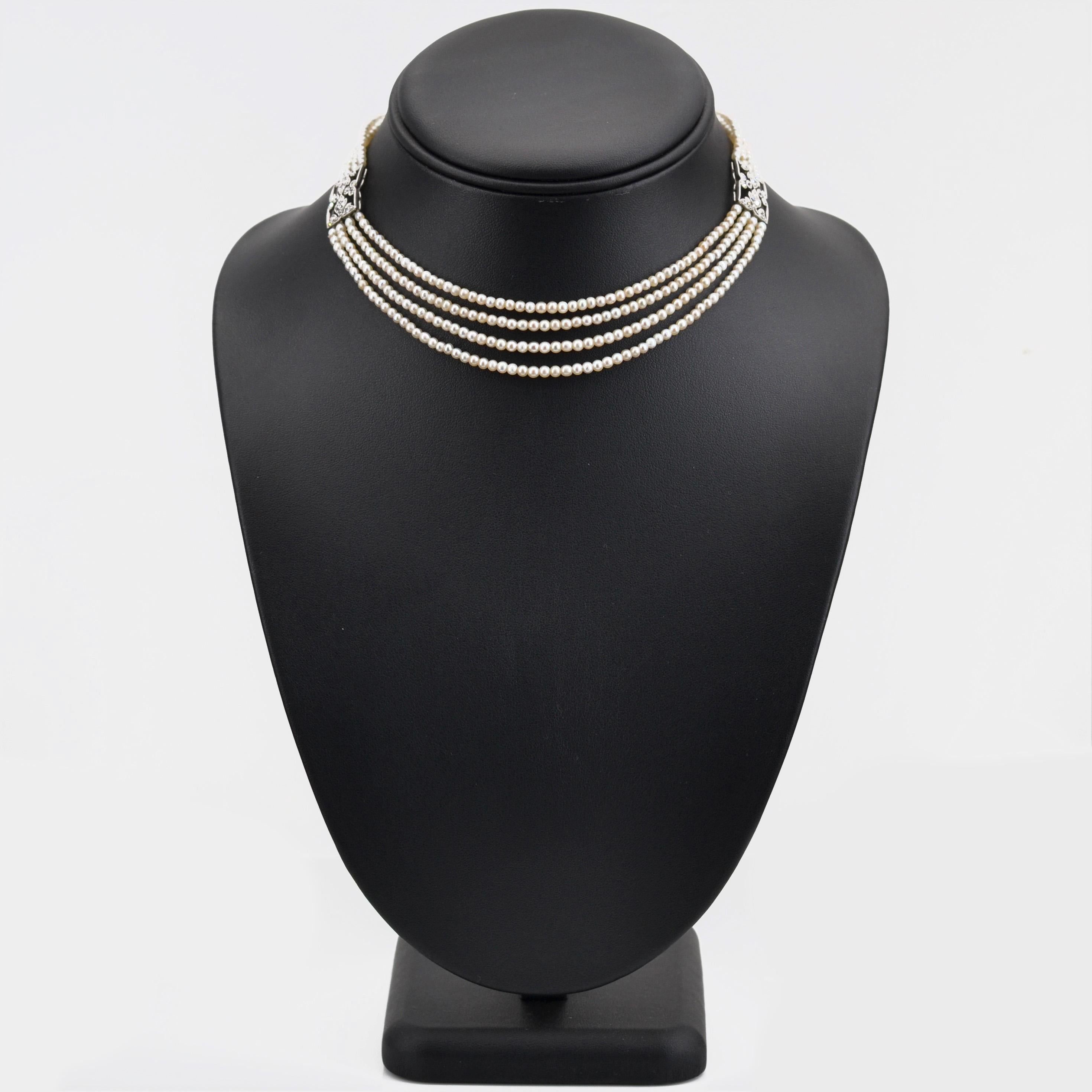Boucheron Collier français de perles fines en diamants, 1928 en vente 2