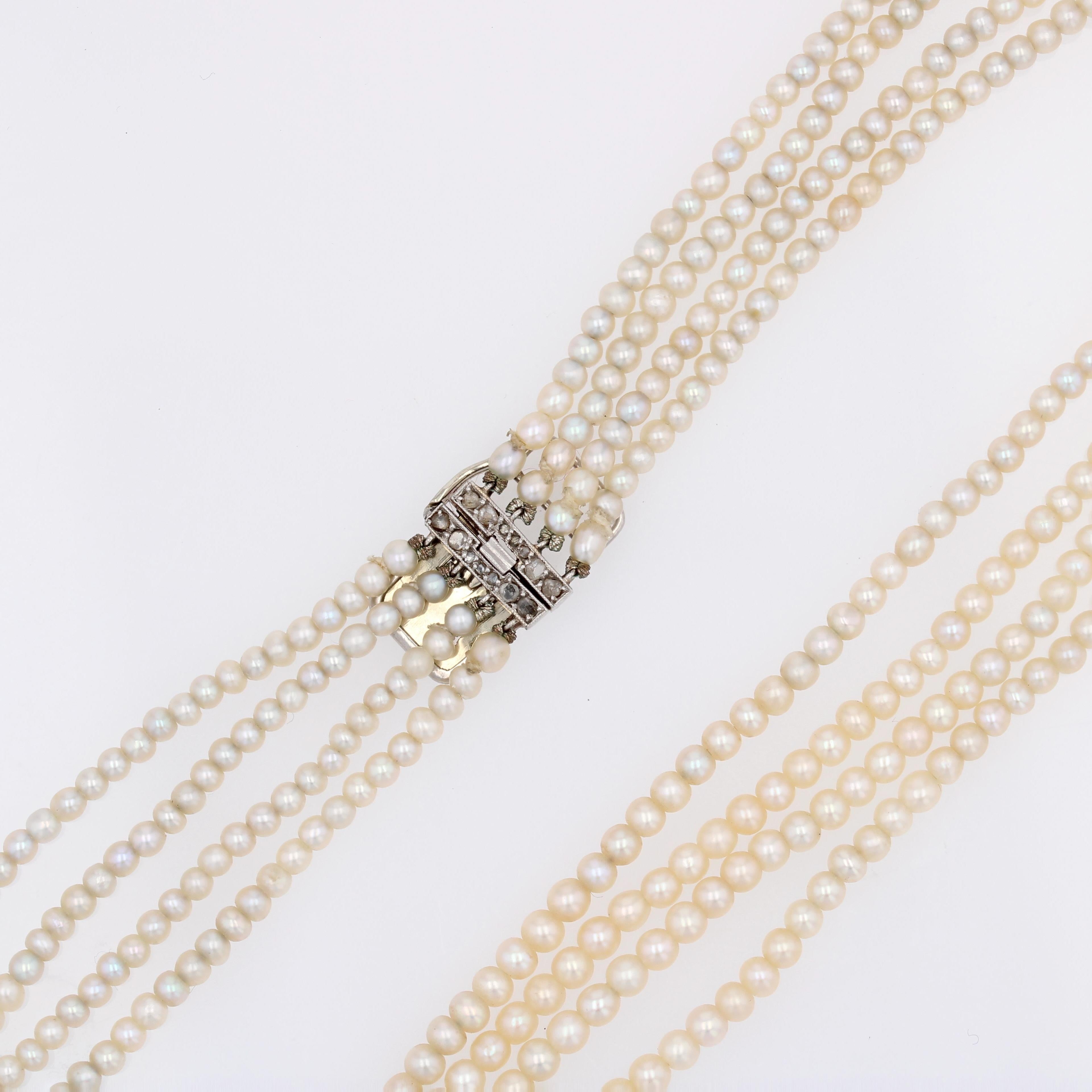 Französische Boucheron-Halskette mit Diamanten und feinen Perlen, 1928 im Angebot 13