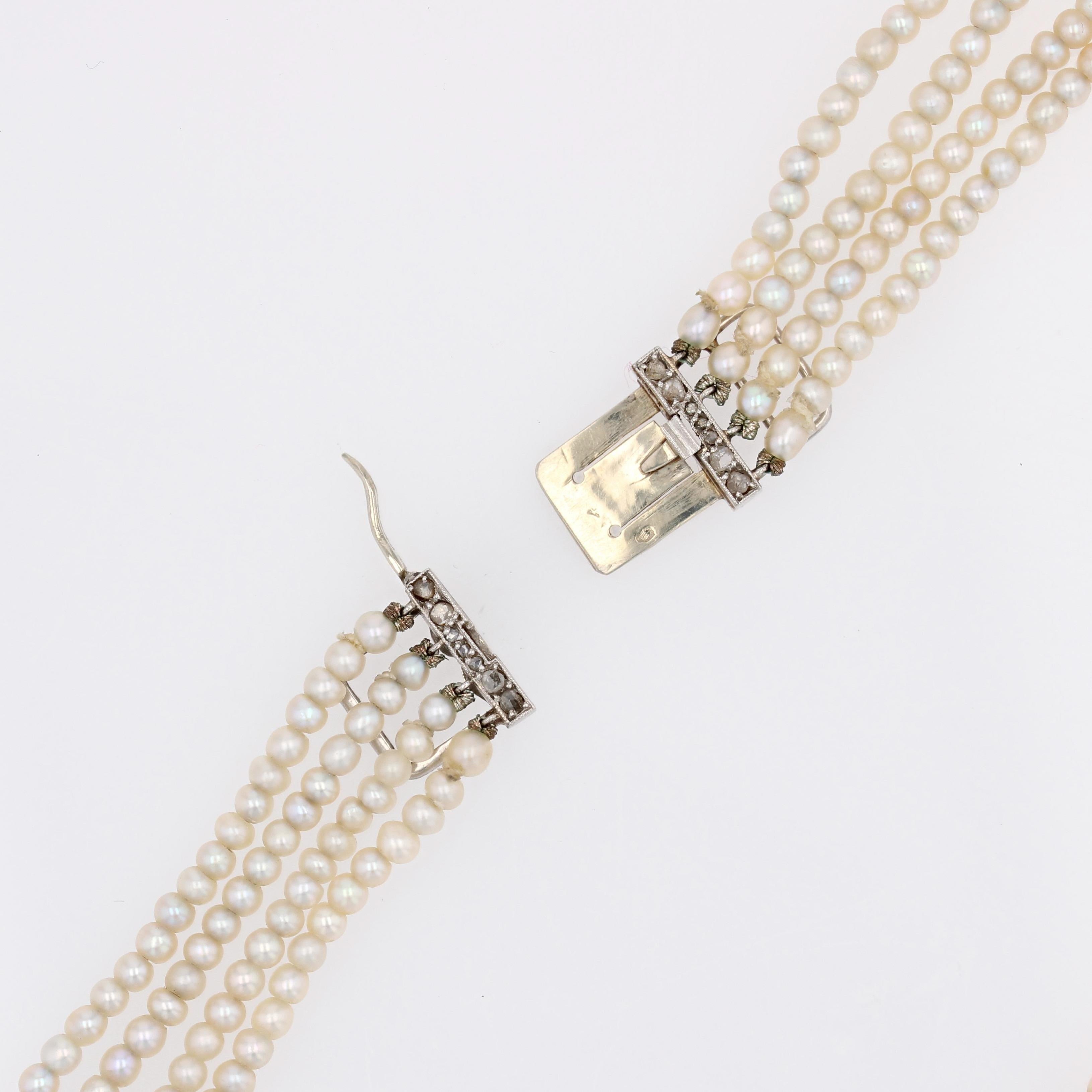 Französische Boucheron-Halskette mit Diamanten und feinen Perlen, 1928 im Angebot 14