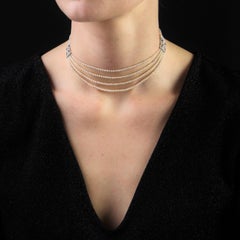 French 1928 Boucheron Diamonds Fine Pearls Necklace