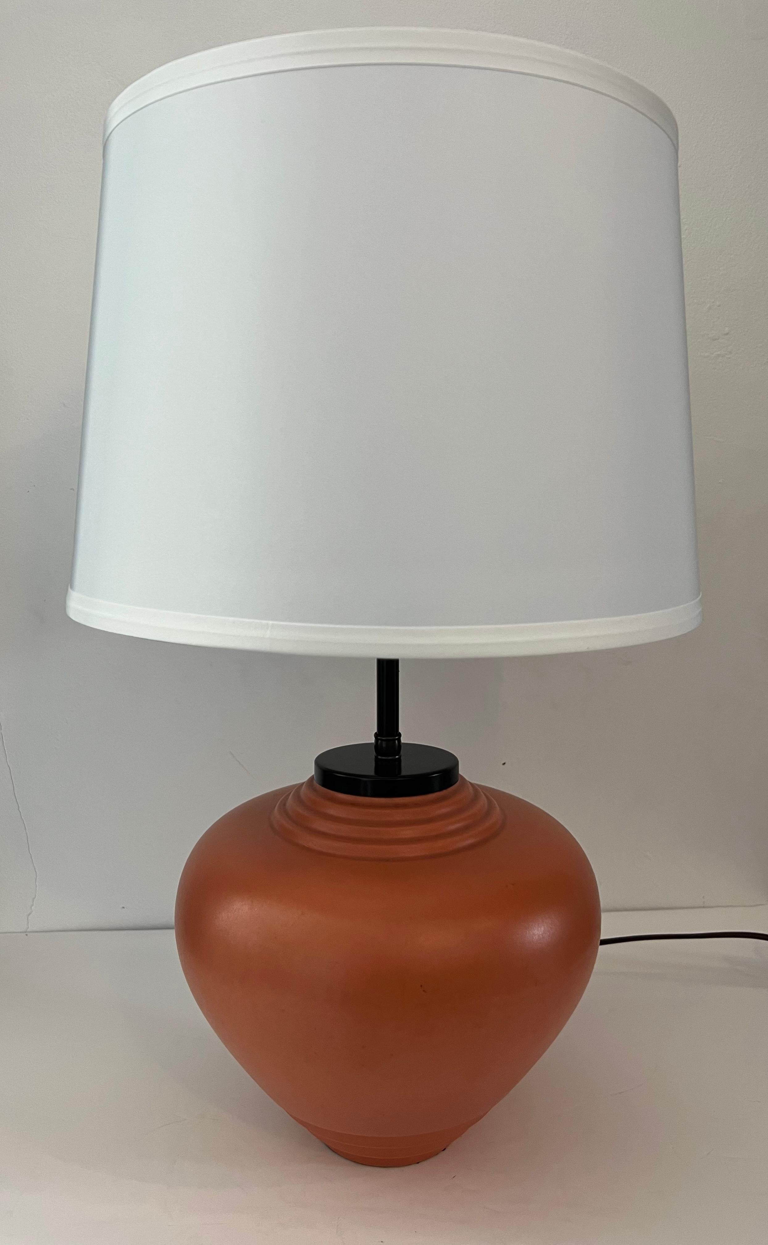 French 1930 Art Deco Ceramic ST. Clement Table Lamp 5