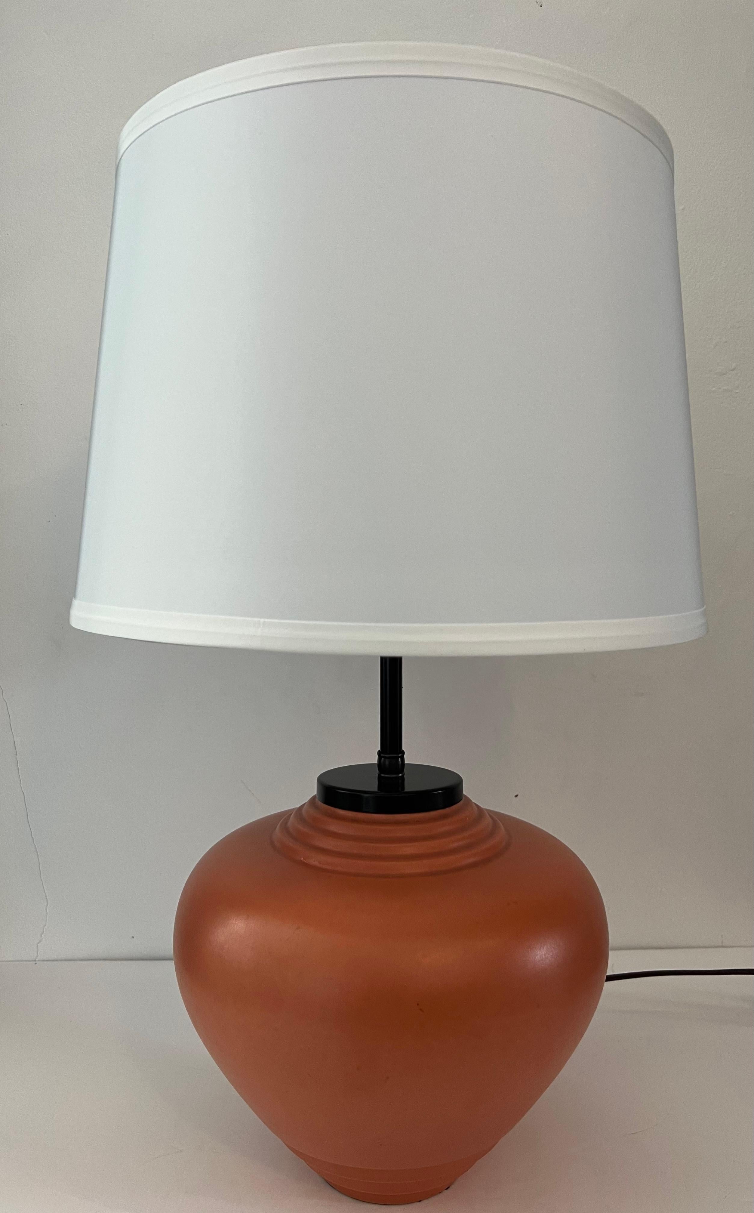 French 1930 Art Deco Ceramic ST. Clement Table Lamp 1