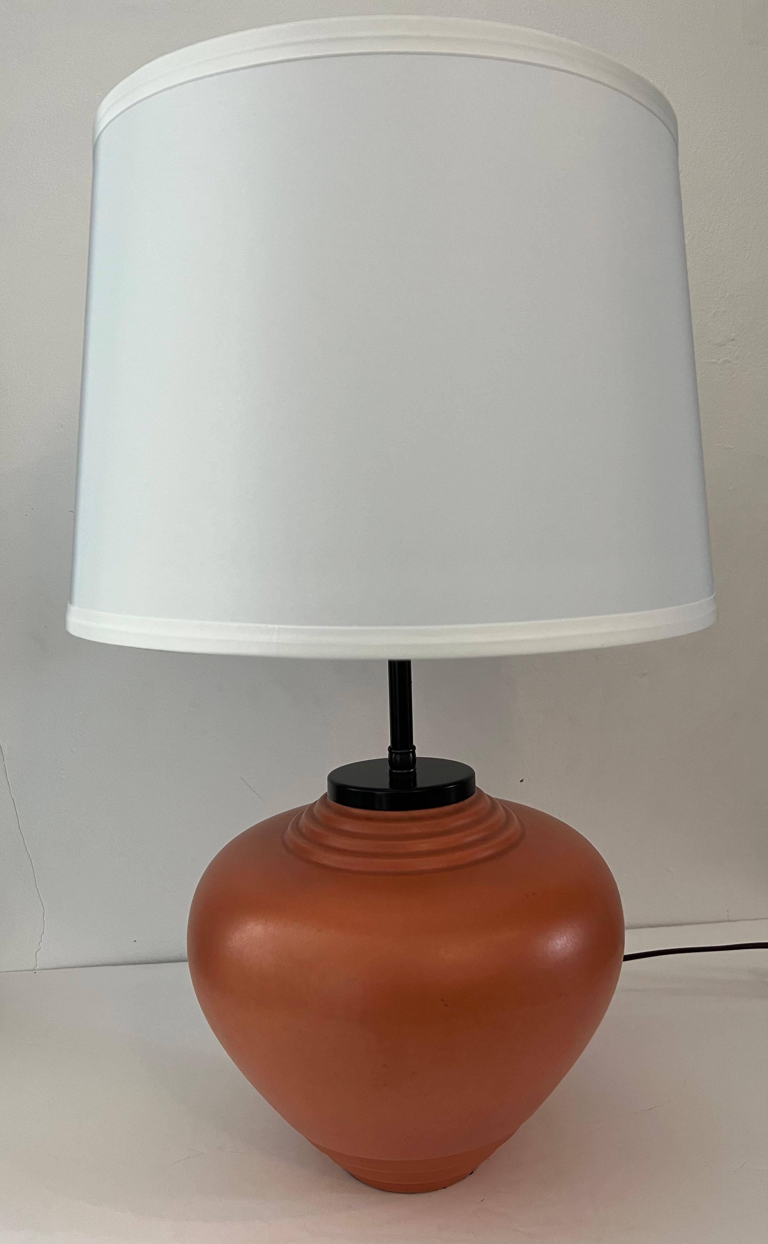 French 1930 Art Deco Ceramic ST. Clement Table Lamp 2