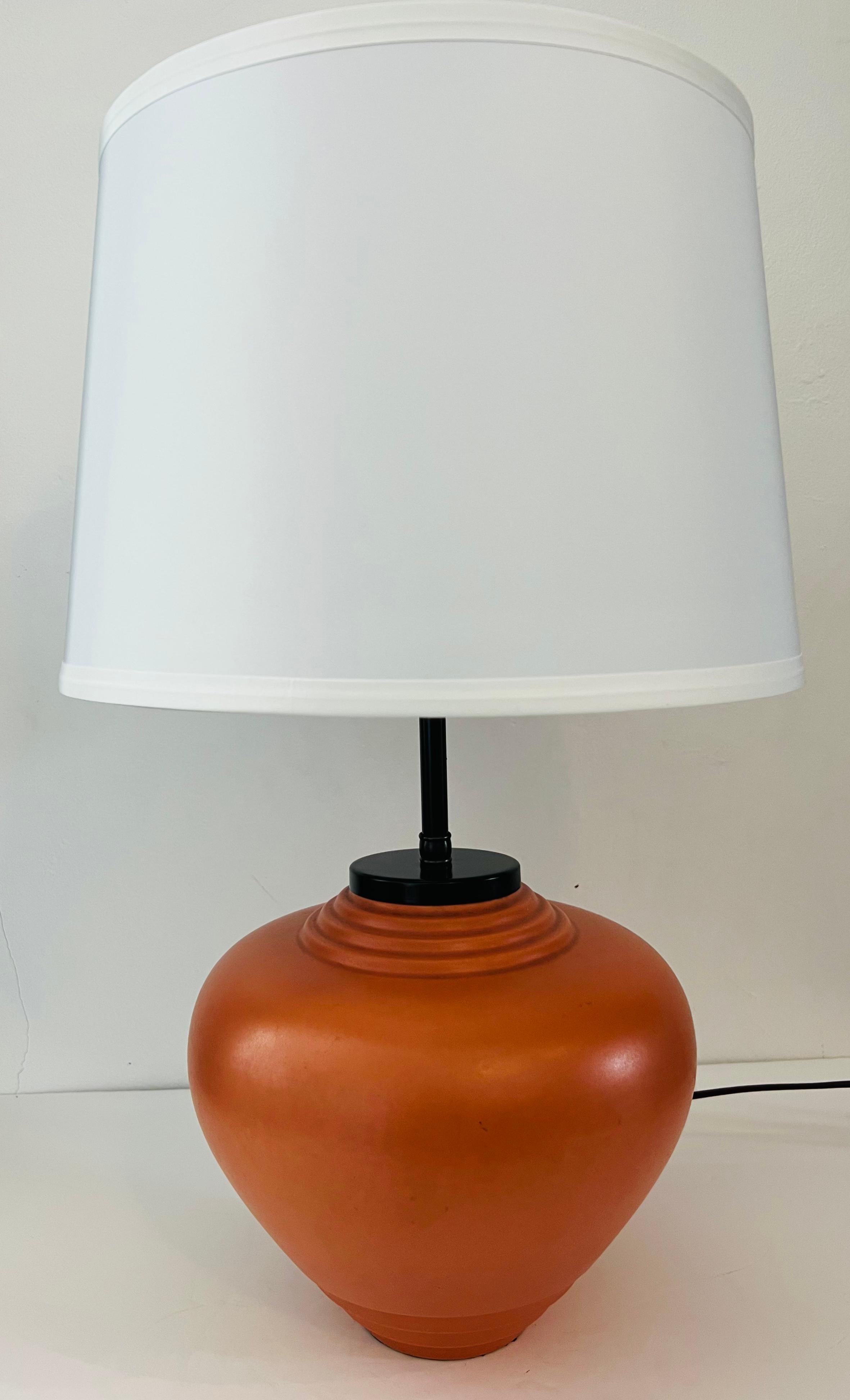 French 1930 Art Deco Ceramic ST. Clement Table Lamp 4