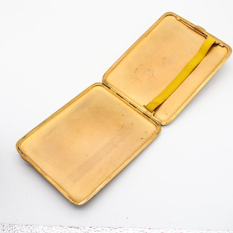 bronze cigarette case FRENCH 1930 Art Deco Cigarette Case In Gilt Bronze And Shagreen Patterns  For Sale at 1stDibs