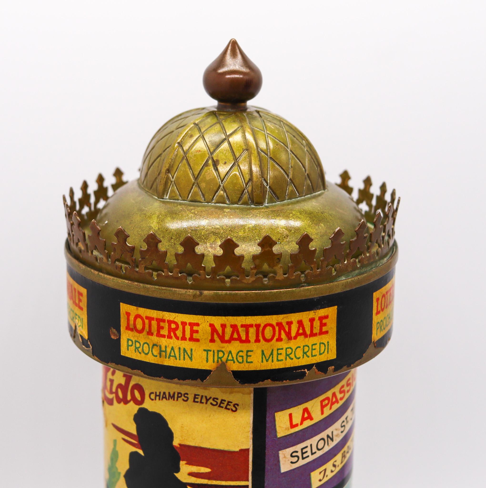 Bronzed French 1930 Art Deco Parisian Moorish Kiosk Cigarette Dispenser Mechanical Box For Sale