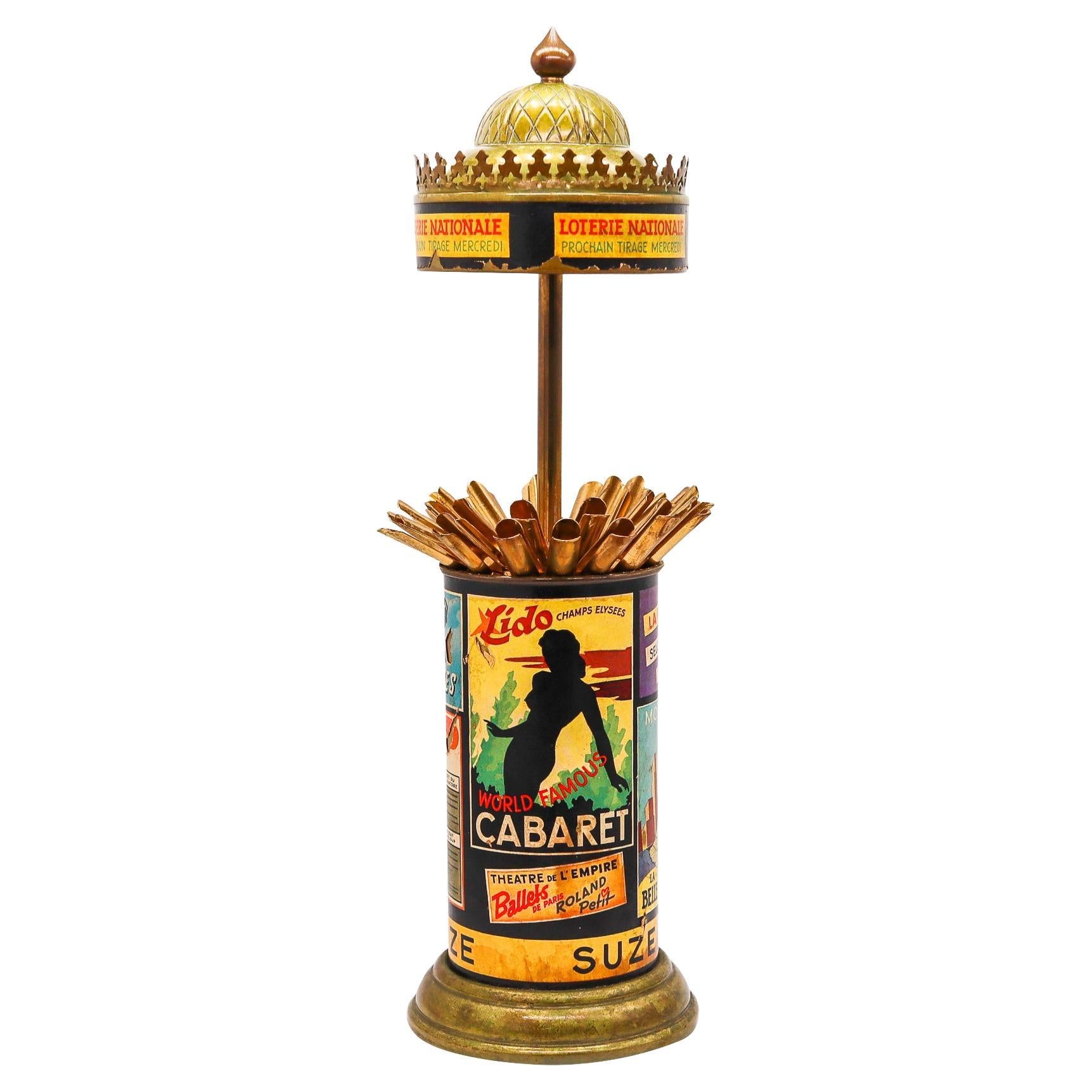 French 1930 Art Deco Parisian Moorish Kiosk Cigarette Dispenser Mechanical Box