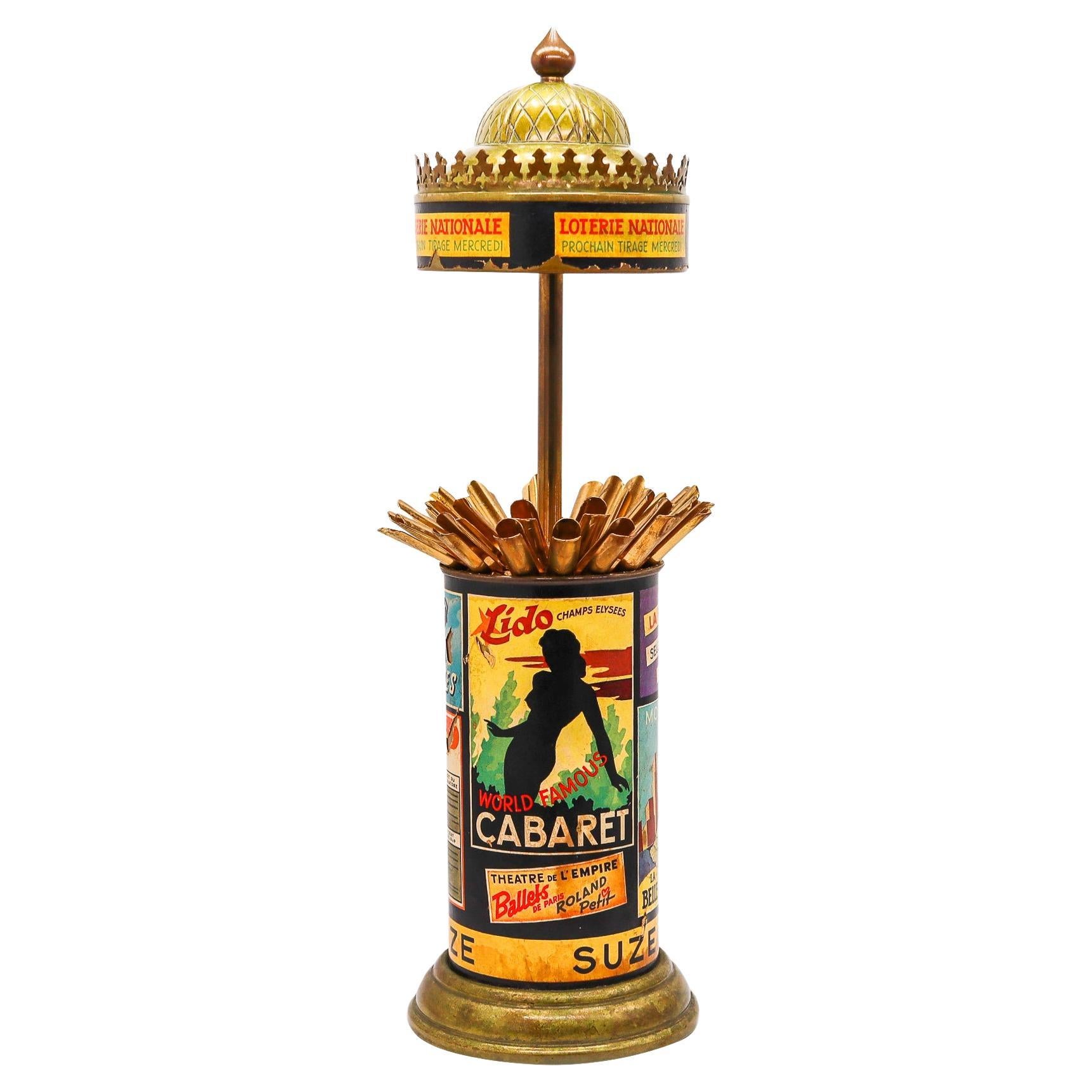 Boîte à cigarettes de présentation de kiosque mauresque française Art Déco de 1930 de Paris