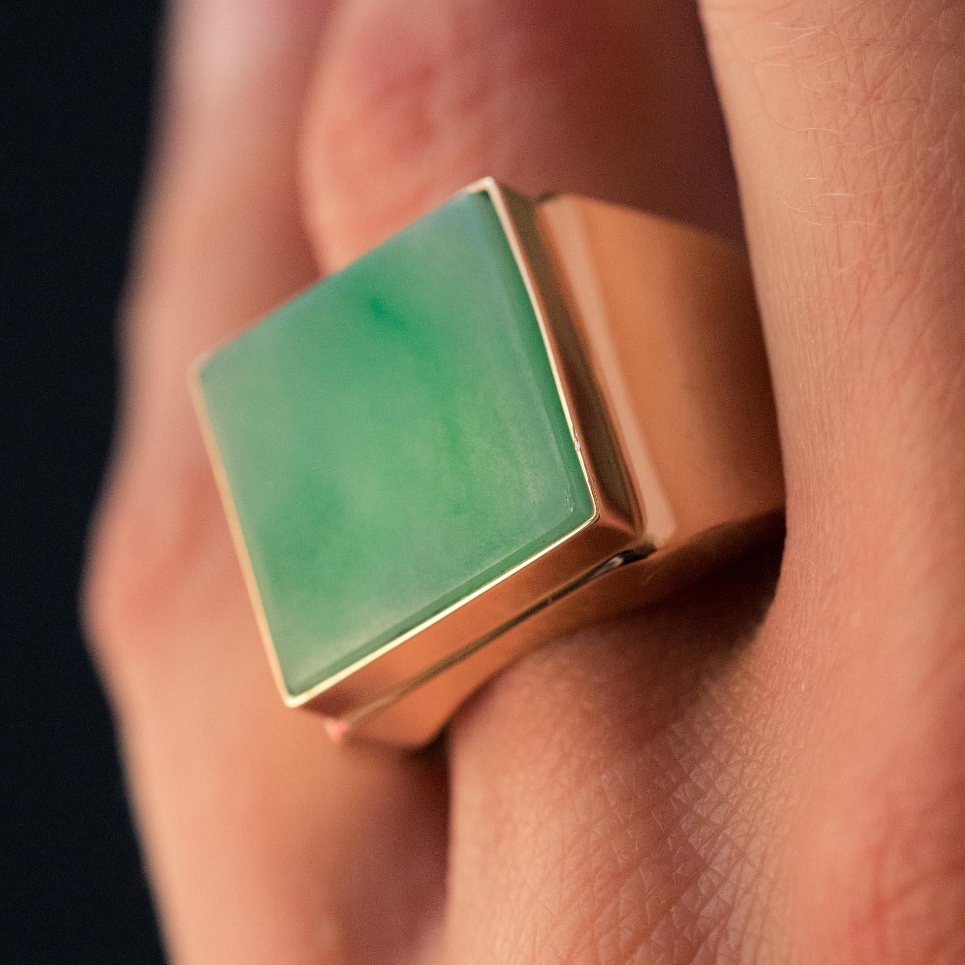 men's jade signet ring