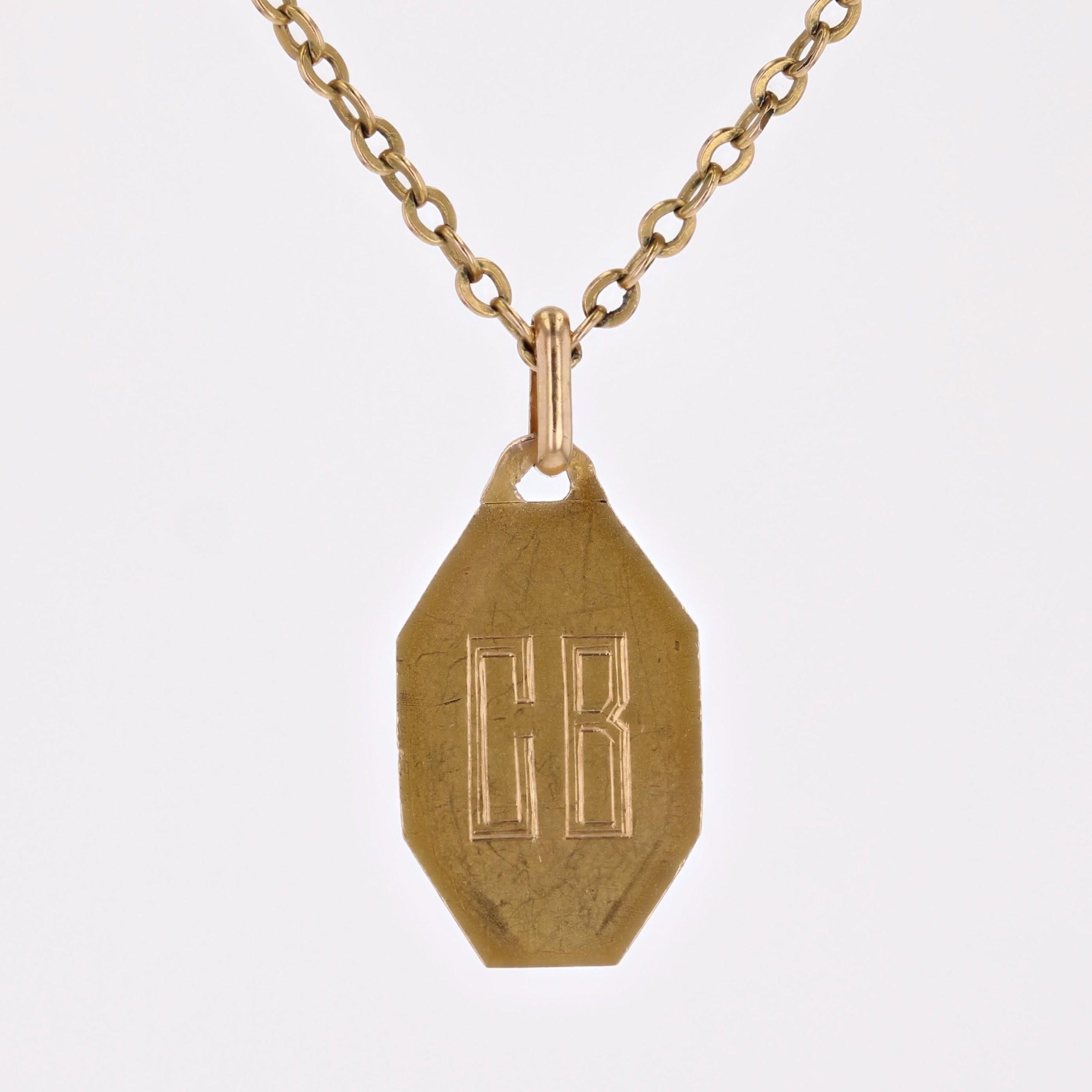 French 1930s 18 Karat Yellow Gold Virgin Octogonal Medal 4