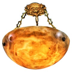 French 1930s Alabaster Chandelier