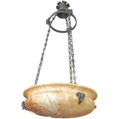 French 1930s Alabaster Chandelier