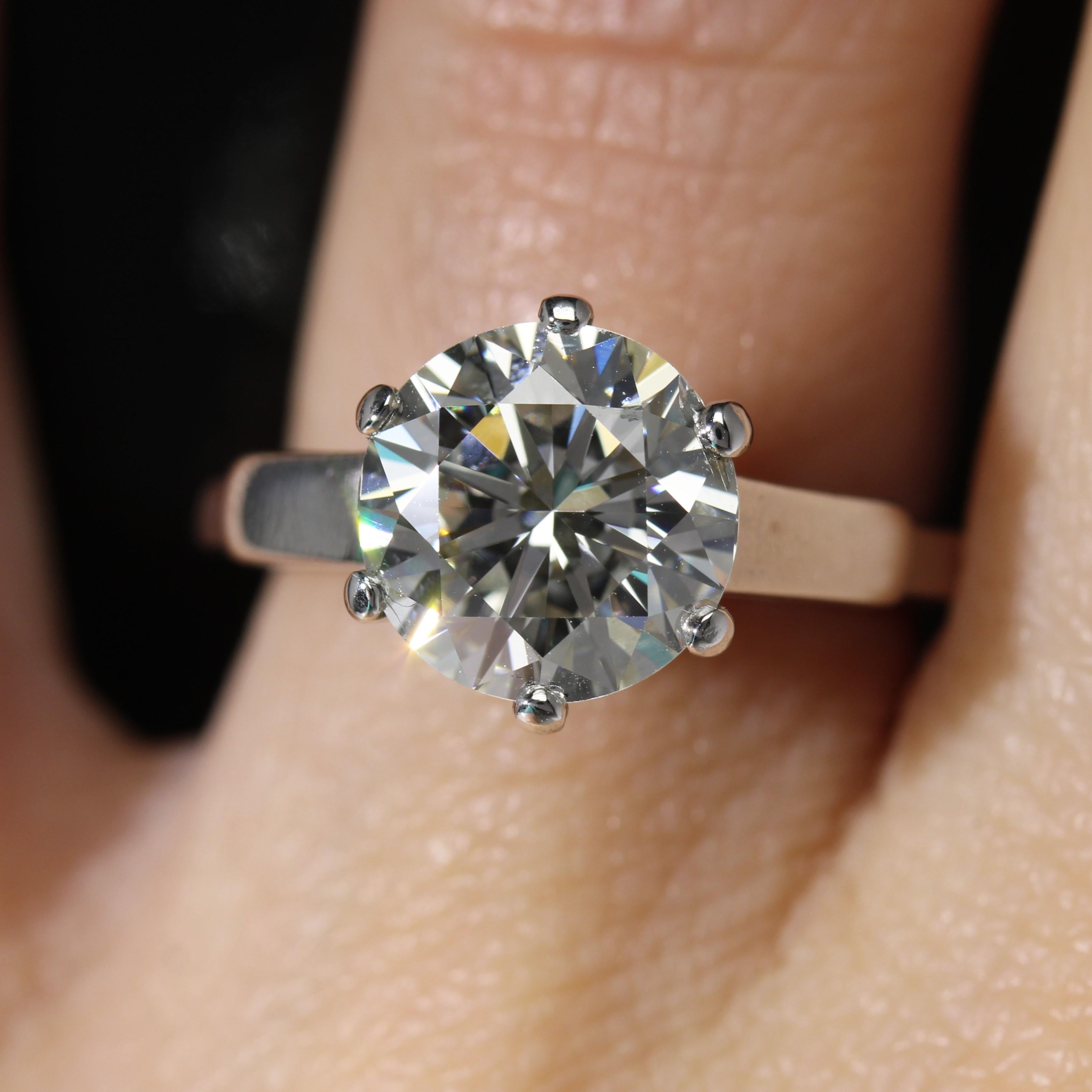 Französischer Art Deco 2,66 Karat J.SI2 Diamant 18 K Weißgold Solitär-Ring, Französisch 1930er Jahre im Angebot 8