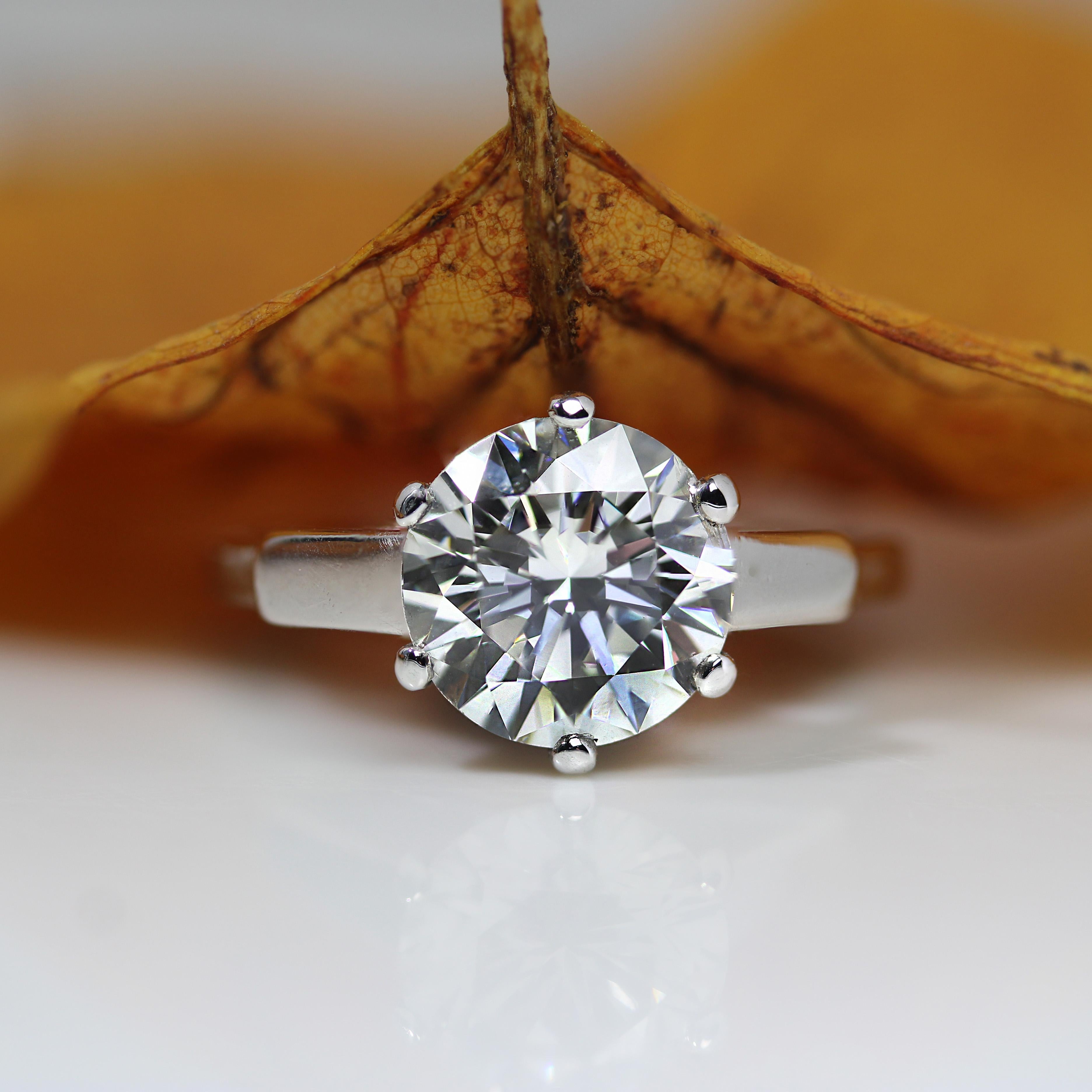 Französischer Art Deco 2,66 Karat J.SI2 Diamant 18 K Weißgold Solitär-Ring, Französisch 1930er Jahre im Angebot 10
