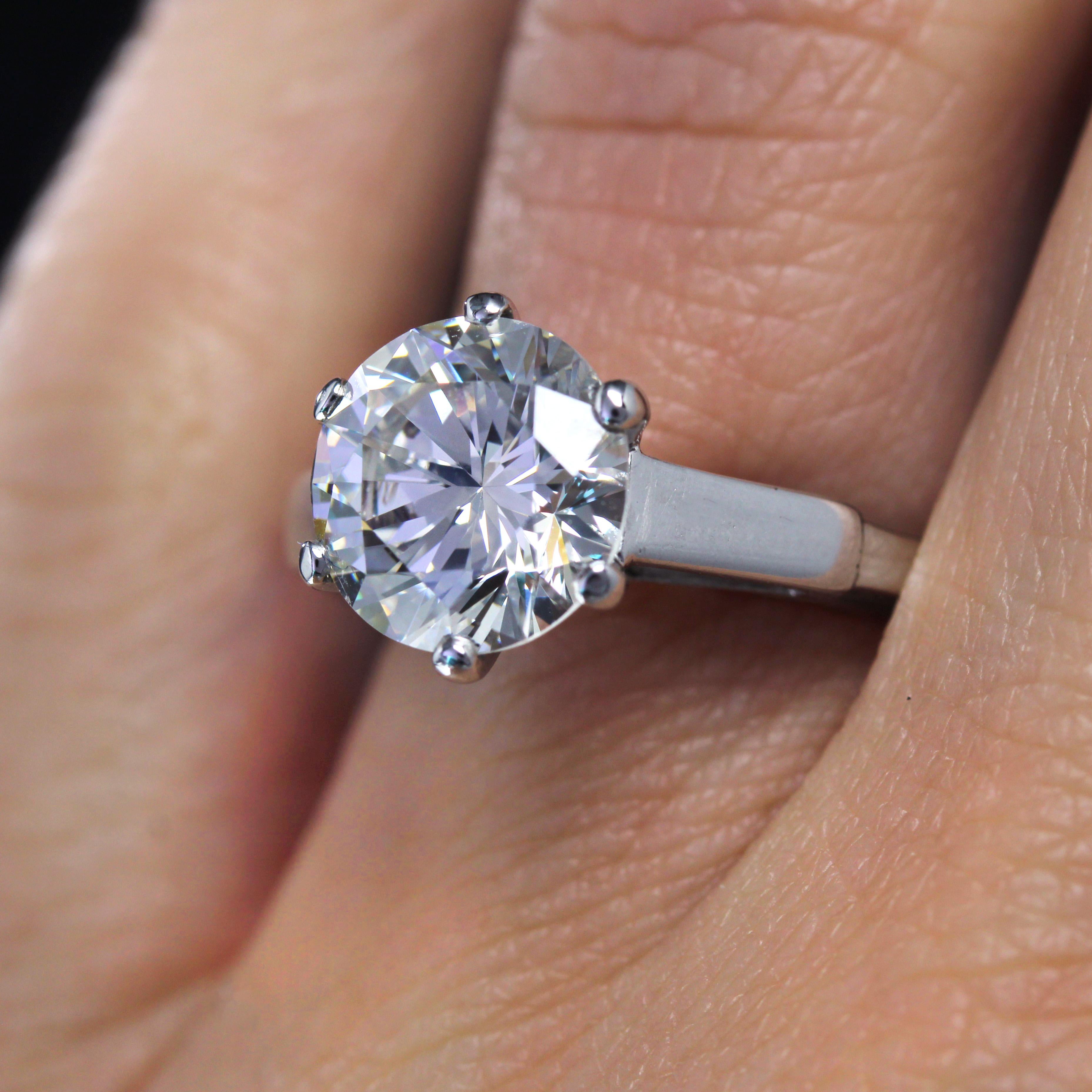 Französischer Art Deco 2,66 Karat J.SI2 Diamant 18 K Weißgold Solitär-Ring, Französisch 1930er Jahre Damen im Angebot