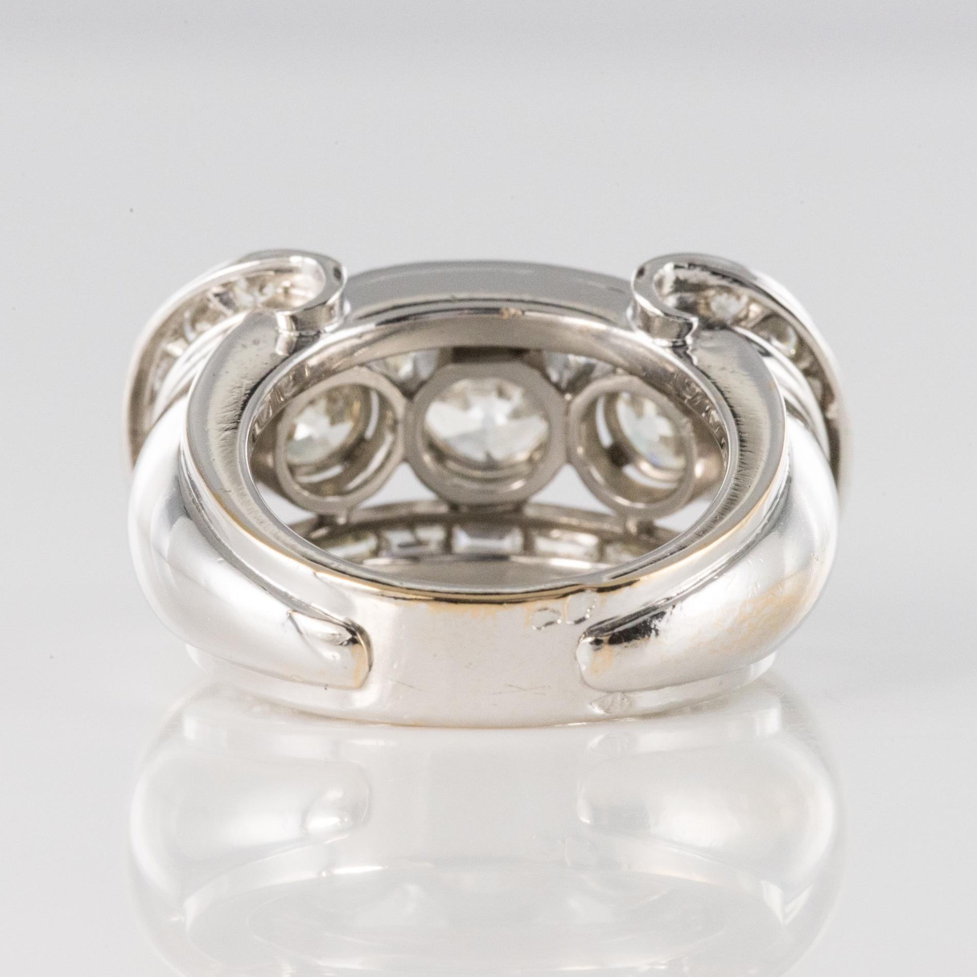 French 1950s Gaucherand 5.10 Carat Diamond Gold Platinum Ring For Sale 7