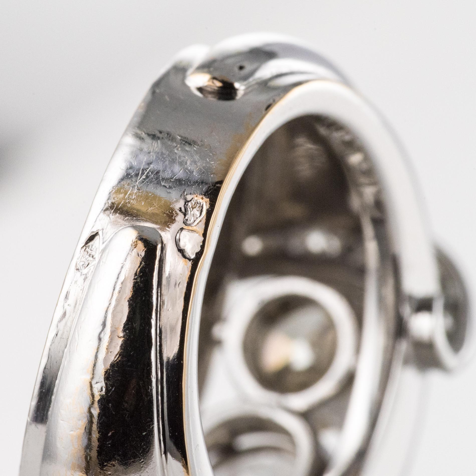 French 1950s Gaucherand 5.10 Carat Diamond Gold Platinum Ring For Sale 9