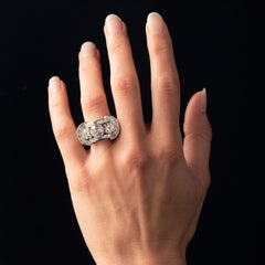 French 1950s Gaucherand 5.10 Carat Diamond Gold Platinum Ring
