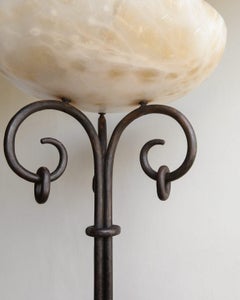 French 1930s Art Deco Alabaster Floor Lamp