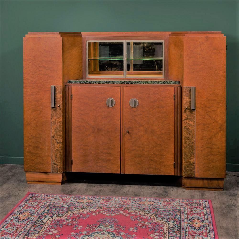French 1930s Art Deco Amboyna and Walnut Burl Wood Cabinet 6