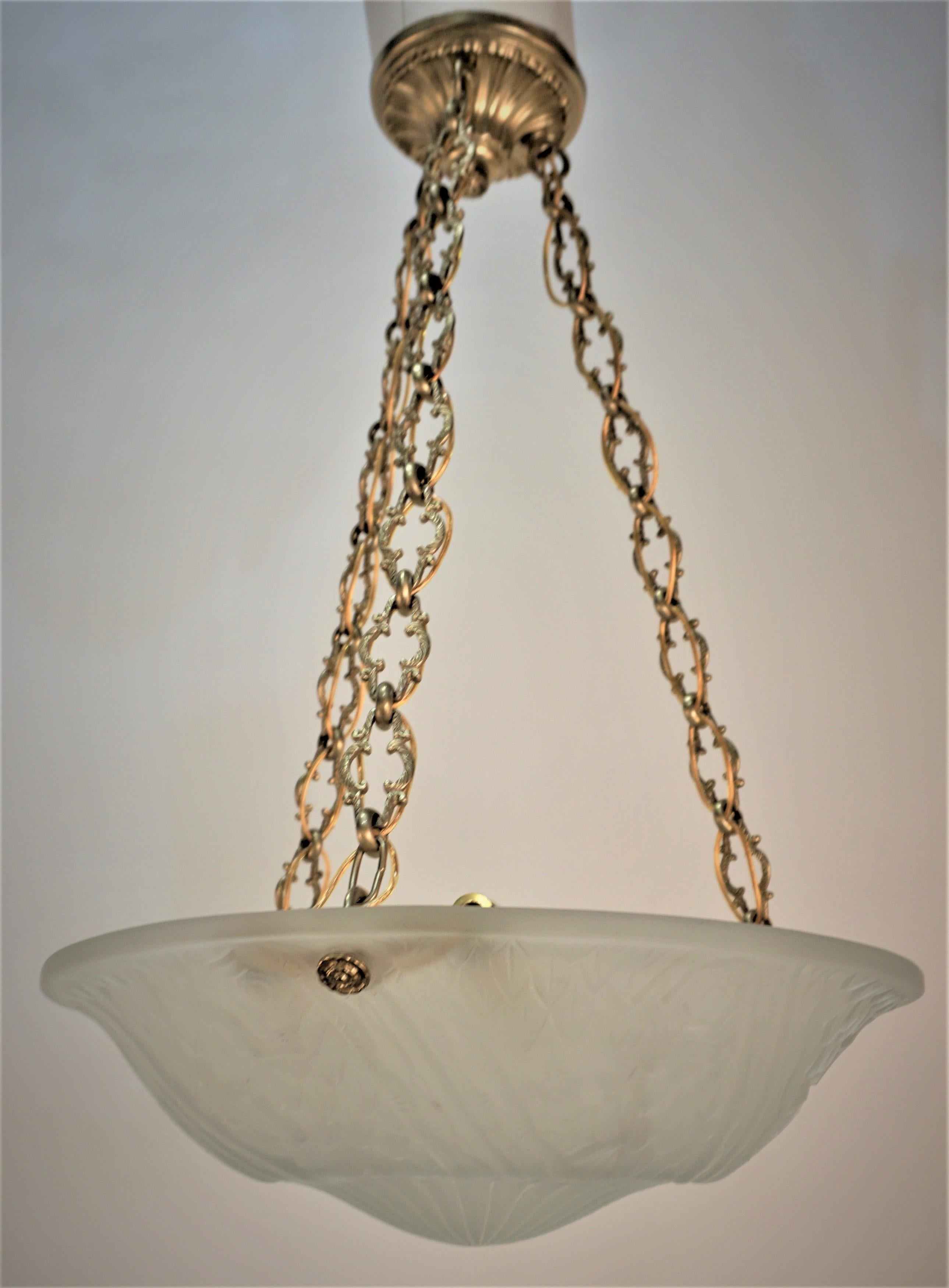 French 1930s Art Deco Chandelier by Charles Schneider 2 in Stock For Sale 2