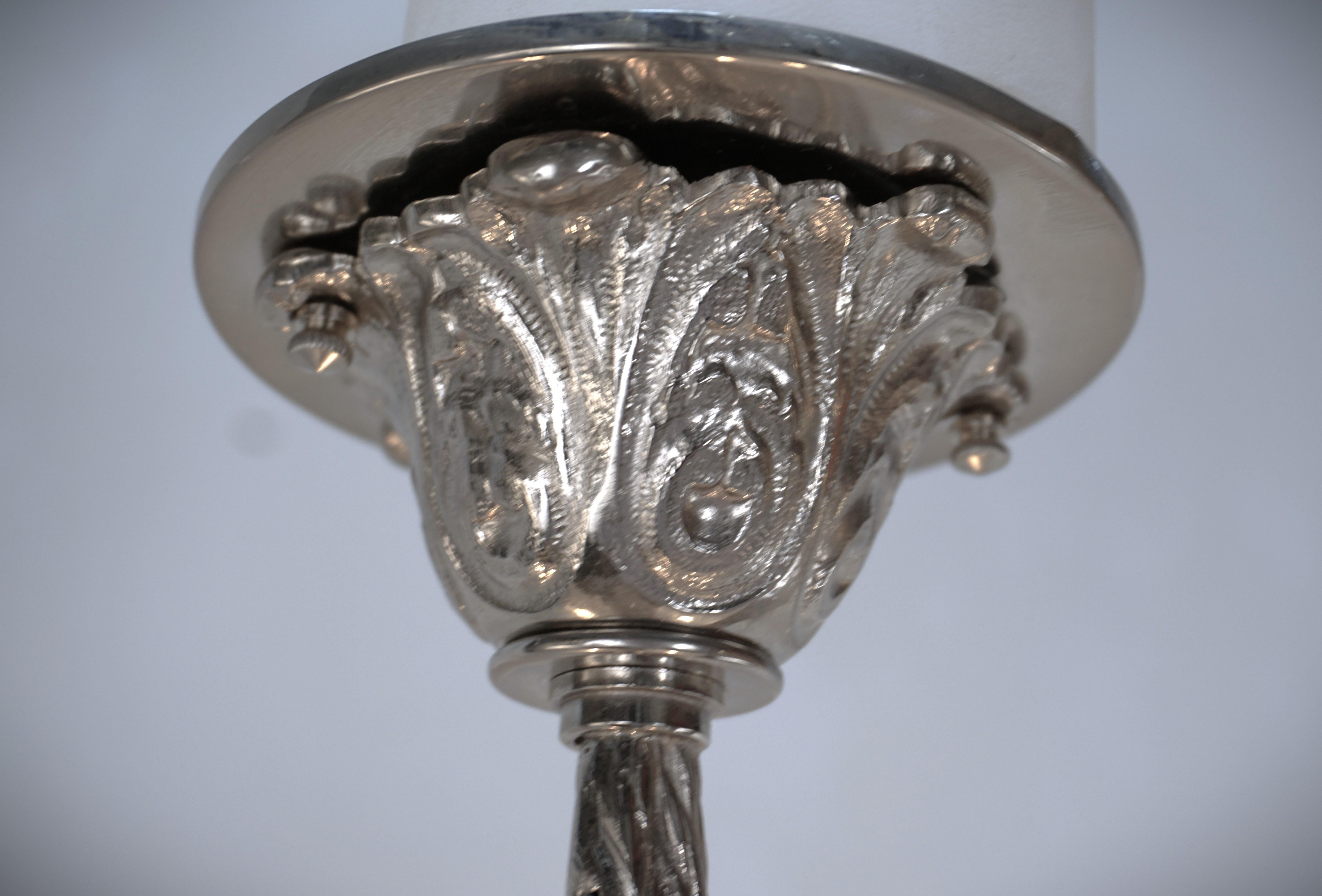 Glass French 1930s Art Deco Chandelier by Donna For Sale