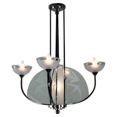 French 1930s Art Deco Chandelier