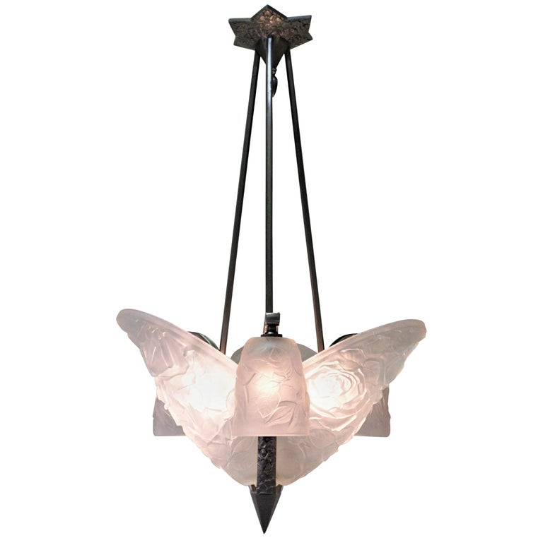 French 1930s Art Deco Chandelier For Sale