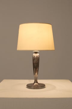 French 1930s Art Deco Christofle Silver Table Lamp