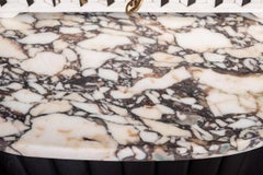 French 1930s Art Deco Design White Marble and Black Wooden Sideboard