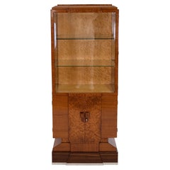 French 1930s Art Deco Display Case with in Nutwood and Thuja