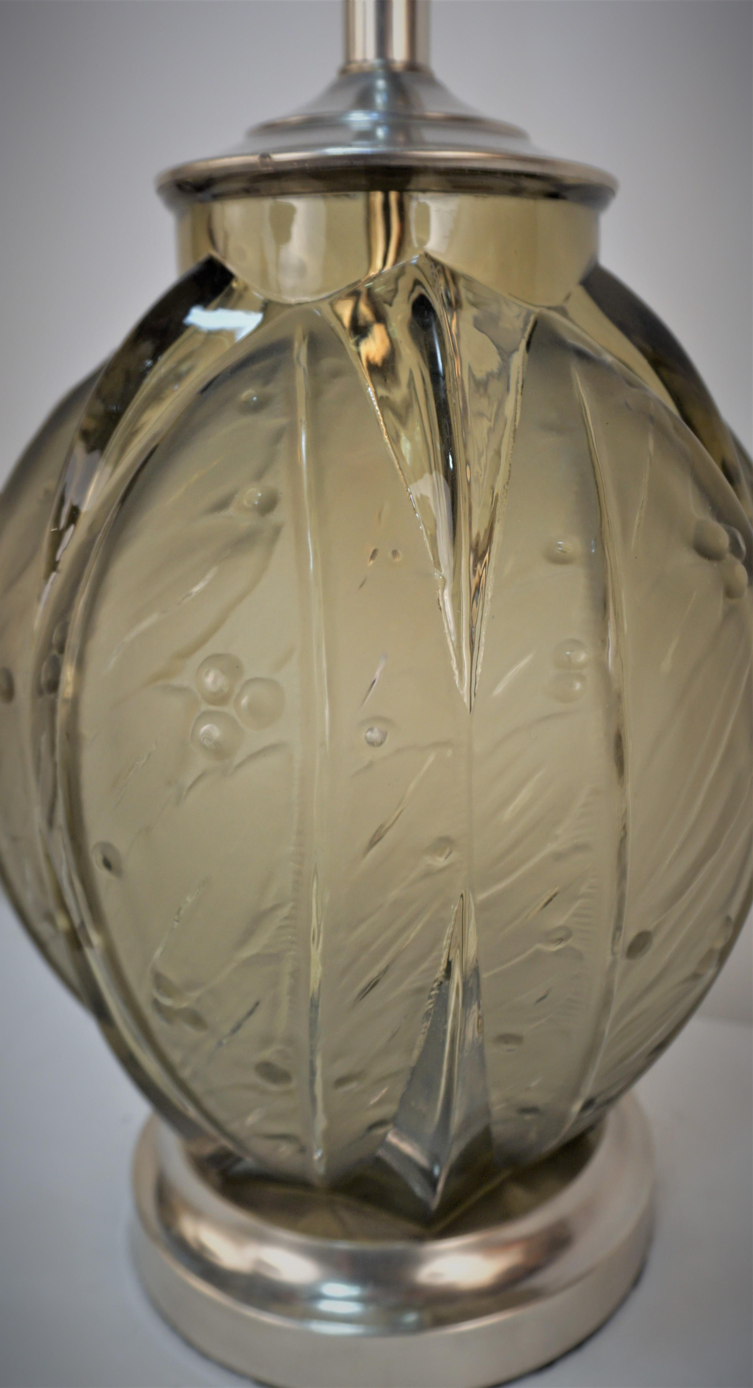 French 1930's Art Deco Glass Table Lamp For Sale 2
