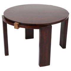 Französisch 1930er Art Deco Jacques Adnet Attr. Beistelltisch aus Rosenholz und Bronze
