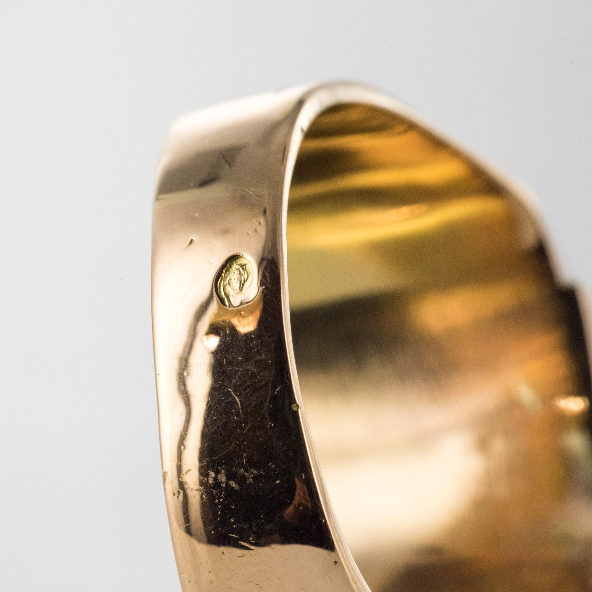 French 1930s Art Deco Jade 18 Karat Yellow Gold Men's Signet Ring 7