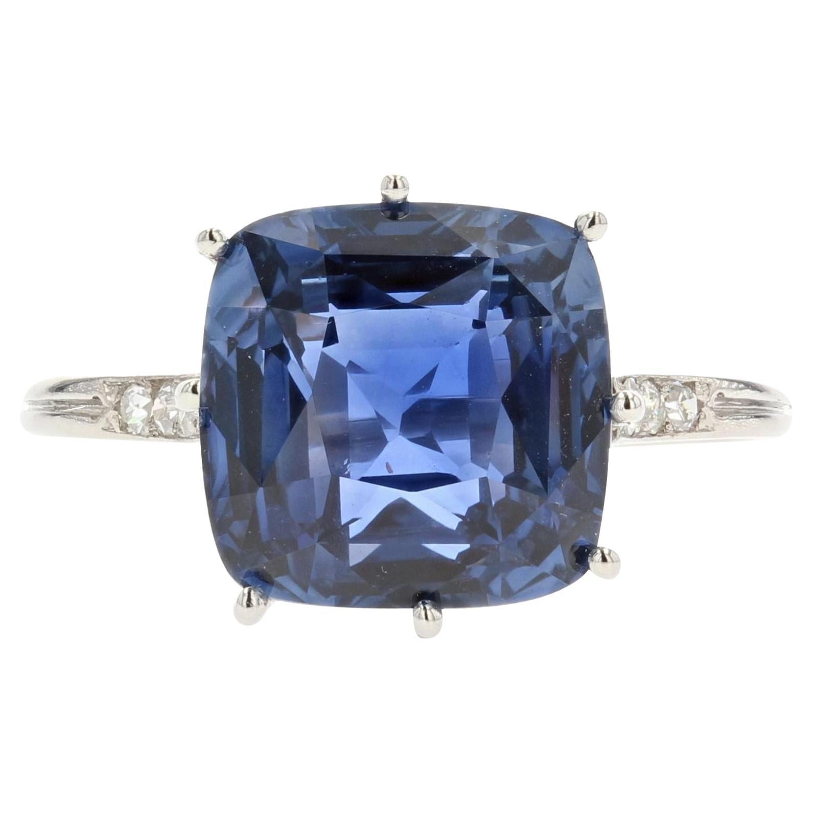 Celestial Natural Cornflower Blue Diamond and Sapphire Ring at 1stDibs