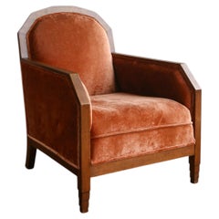 French 1930s Art Deco Oak Armchairs