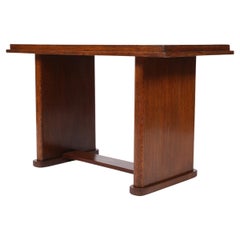 Tavolino francese Art Deco degli anni '30 impiallacciato in Oak