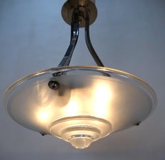 Französischer Art-déco-Hängelampe-Kronleuchter, 1930er Jahre