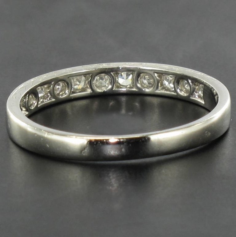 French 1930s Art deco Platinium Diamond Wedding Band Ring at 1stdibs