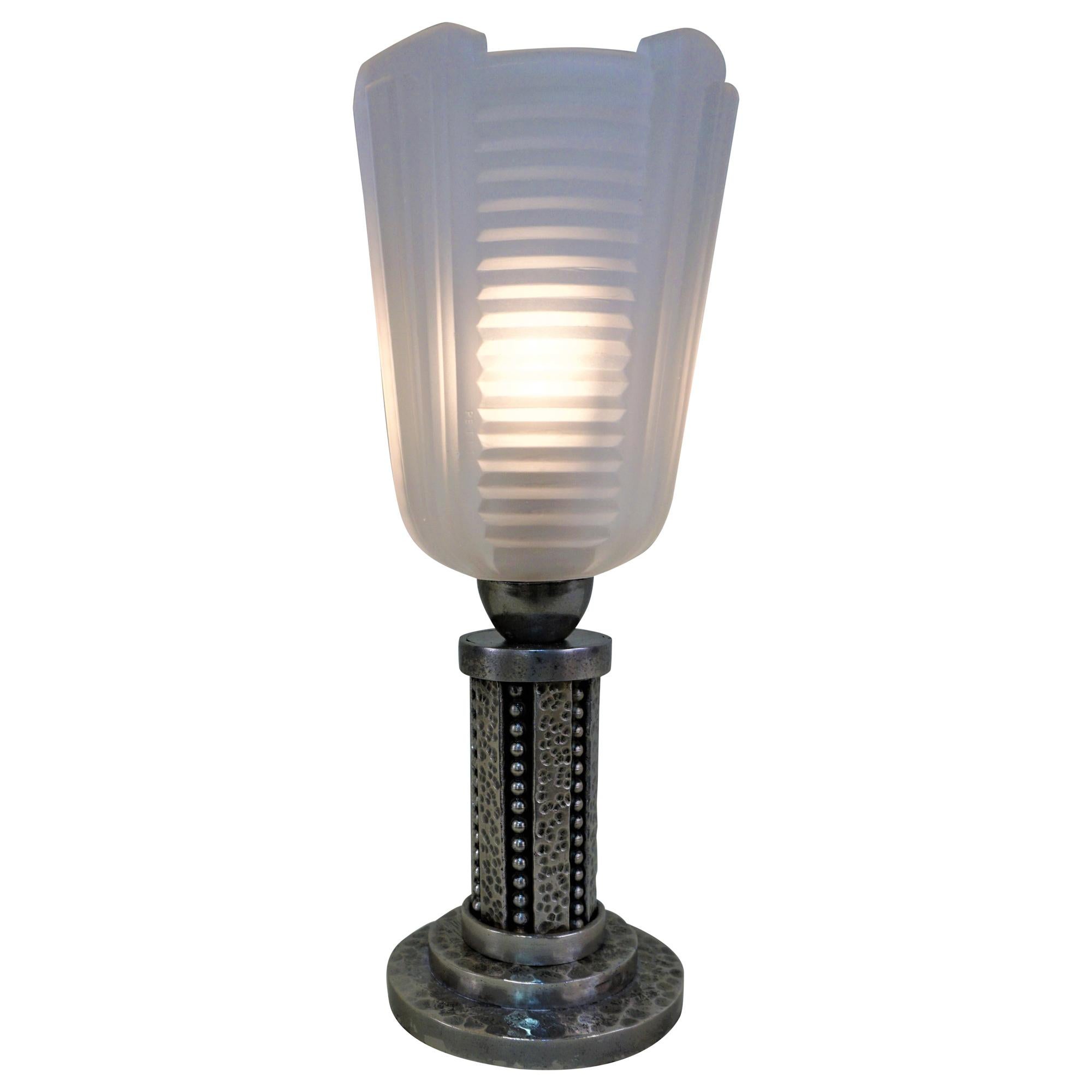 French 1930s Art Deco Table Lamp by Petitot